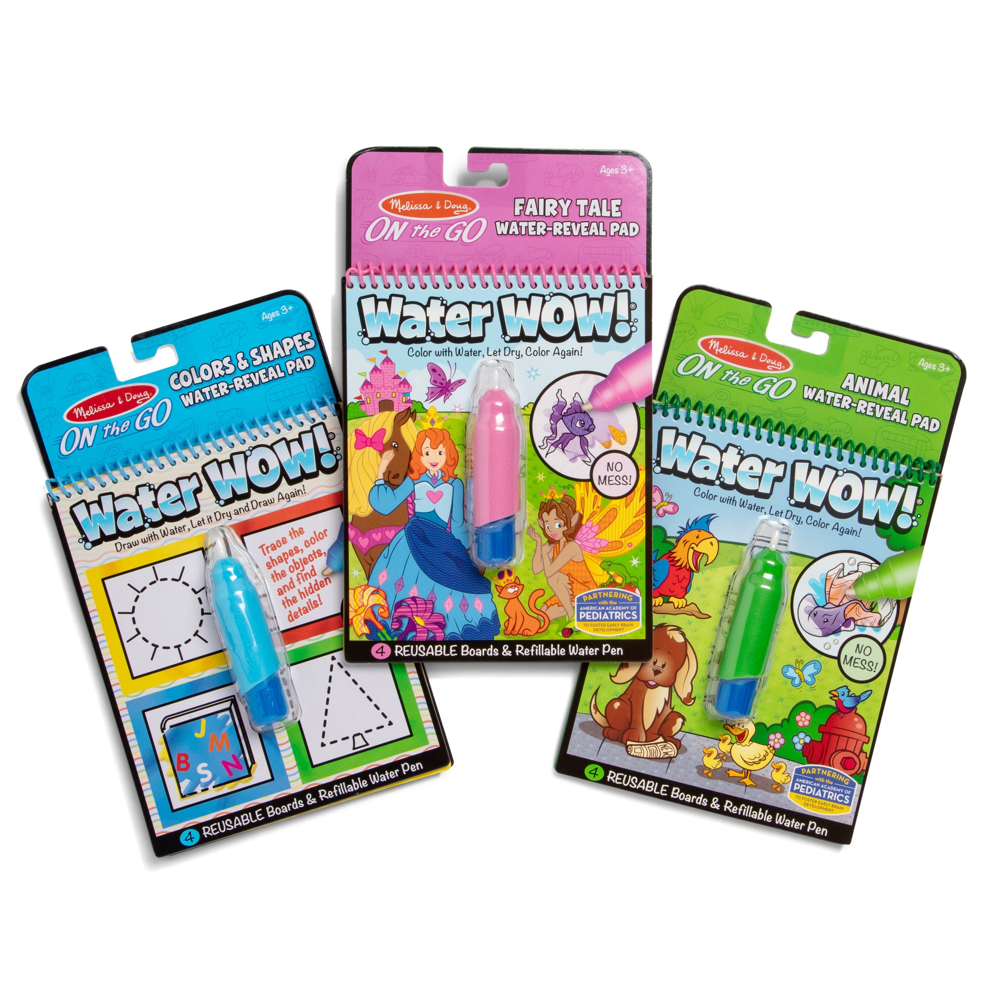 Melissa & Doug Water WOW! 3-Pack - Colors, Fairy Tales & Animals